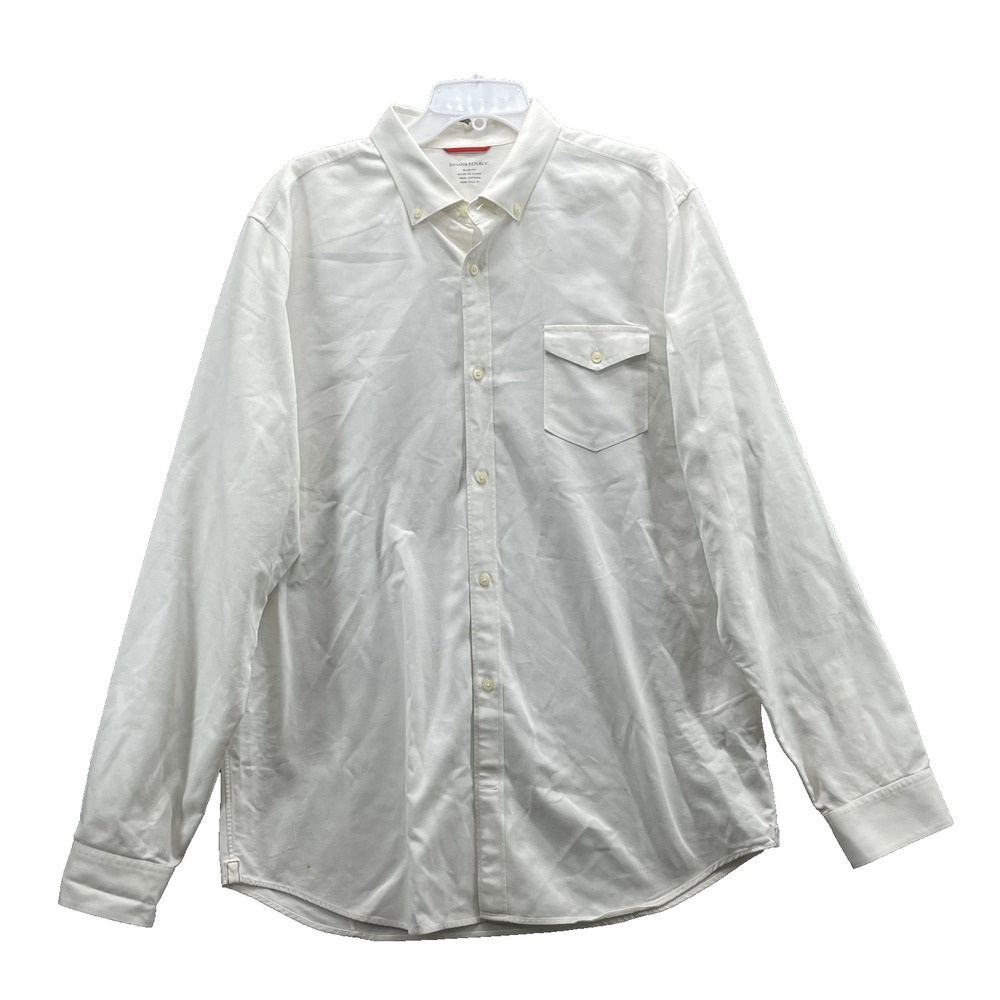 Banana Republic Dress Shirt Mens Slim XL Tall Business Career Formal Office Corp